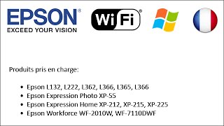 Comment paramétrer en wifi les imprimantes Epson 2014 Win FR [upl. by Shotton]