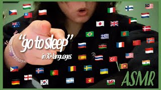 “go to sleep darling” in 30 languages ASMR lofi whispering hand movements tapping [upl. by Attenaj]