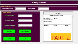 Free Billing Software for Retail Shop  How to generate bill receipt by using tkinter  PART2 [upl. by Anbul]