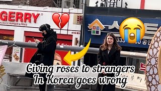 Giving roses to strangers in Korea goes wrong [upl. by Sidnee]