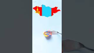 Mongolia flag clay colors mixing ideas clay diy shorts art painting colormixing shorts yt 🇲🇳 [upl. by Danby]