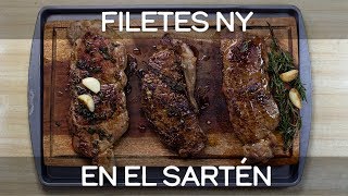 Filete NY en el Sartén de 3 Maneras  Cocina Para Solteros T01 [upl. by Adamek]