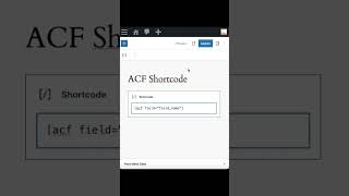 Use of ACF Shortcode  Advanced Custom Fields Shortcode  shorts wordpress buntywp [upl. by Anitaf]