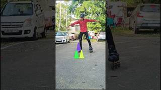 Watch till end 🤪skating stunt on roadskatesskatingskateroadskatingrollerbladingrollerskating [upl. by Ailadgim66]