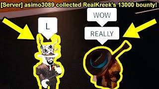 asimo3089 MAKES KREEKCRAFT RAGE  Roblox Jailbreak Highest Bounty wKreekCraft [upl. by Laurianne]