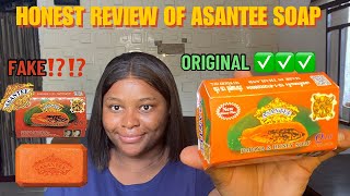 REVIEW OF ASANTEE PAPAYA SOAP Is it worth it HOW TO IDENTIFY THE FAKE AND ORIGINAL ASANTEE SOAP [upl. by Ondine]