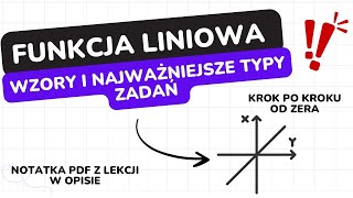 Funkcja liniowa w 10 min 🤩 wszystkie najważniejsze typy zadań ⬇️ Zadania w PDF do druku w opisie [upl. by Erikson]