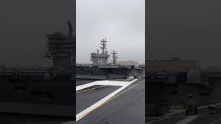 Flight deck view of 3 aircraft carriers in port San Diego California CVN 68 72 73 July 2024 [upl. by Mctyre]