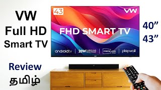 VW Tv FHD Android Smart LED TV review in tamil 2024 model playwall frameless series Visio World [upl. by Fu134]