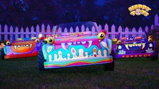 Ruedas del Monster Car 🚗  Rimas infantiles para niños  Bebés felices  Happy Tots [upl. by Iruj]