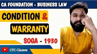 Condition And Warranty In Sale Of Goods Act CA Foundation [upl. by Hoxie52]