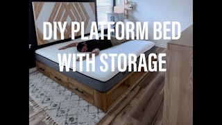 DIY Platform Bed With Storage [upl. by Earezed312]