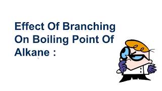 Effect Of Branching On Boiling Point Of Alkanes [upl. by Haye]