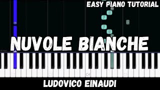 Ludovico Einaudi  Nuvole Bianche Easy Piano Tutorial [upl. by Reiniar]