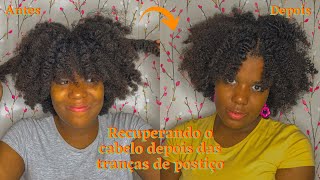 Cuidando o meu cabelo depois das tranças de postiçobox braids [upl. by Rochkind]