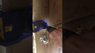 Finishing up hole Deadbolt install installing deadbolt handyman renovation [upl. by Meekyh163]