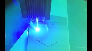 Testing 55 W 450 nm Blue Laser DIY CNC [upl. by Eiramlehcar]