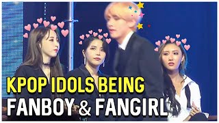 Kpop Idols Fanboying And Fangirling Over BTS [upl. by Horace92]