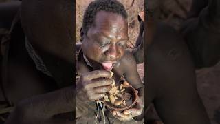 Wow Thats incredible See how Hadza cooks and eating their favorite meal for dinner hadzabetribe [upl. by Esli795]