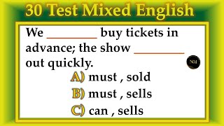 30 Quiz  Eng Grammar  Present Past amp Future  All 12 Tenses Test in English  No1 Quality English [upl. by Croom]