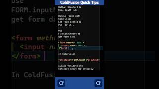 ColdFusion Quick Tips Form Post and Get [upl. by Maltzman]