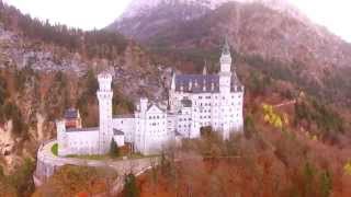 I fly with my drone over the Castle Neuschwanstein amp Hohenschwangau from above 4K [upl. by Reede]