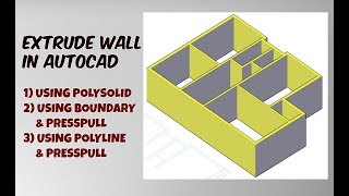 How to Extrude Walls in AutoCad [upl. by Doggett633]