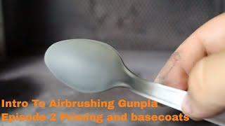 Intro to airbrushing gunpla 2 priming and basecoats [upl. by Hefter]