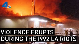 Raw Footage of Los Angeles as the 1992 Riots Erupt Throughout the City  From the Archives  NBCLA [upl. by Uamak43]