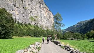 Hiking from Gimmelwald to Lauternbrunnen Switzerland Swiss September 2023158 [upl. by Gareri]