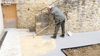 3 Aménager une cour  poser des plaques stabilisatrices pour gravier  Bricolage avec Robert [upl. by Ahcsap850]