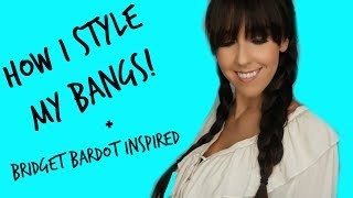 How I Style My Bangs  Bridget Bardot Inspired  Bangs For Long Hair  Bangs For Heart Shaped Faces [upl. by Bowen330]