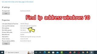 Windows 10  How to determine your local IP address [upl. by Nnairb628]