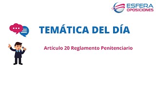 Artículo 20 R Penitenciario Programas de Tratamiento y Modelos de Intervención Penitenciaria [upl. by Hcra540]