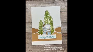 Howto Christmas card featuring Yuletide Village and twotoned cardstock [upl. by Donny]