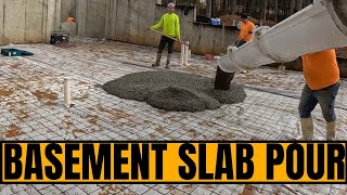 Basement Concrete Slab Pour Ready Mix Driver 22324 [upl. by Losiram]