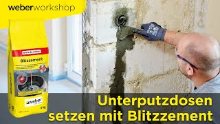 Unterputzdose setzen mit Blitzzement  WeberWorkshop [upl. by Dannie]