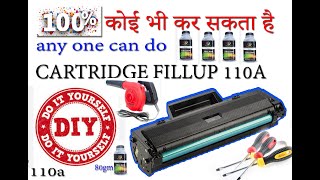 110a cartridge refilling 110A CARTRIDGE HP printer 108a108w136a136w136nw138fnw HINDI MEIN [upl. by Ronica]