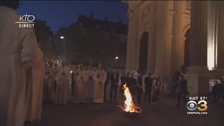 Archbishop Of Paris Led Easter Mass At Église SaintSulpice Church After Fire Rips Through Notre Dam [upl. by Nosnor]