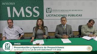 01 Presentación y Apertura de Proposiciones del procedimiento LA50GYR050GYR047T172023 [upl. by Anis]