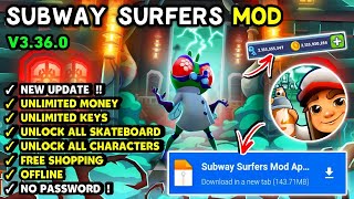 Subway Surfers Mod Apk v3360 Latest 2024 Unlimited Money Unlock amp All Characters [upl. by Lolande]