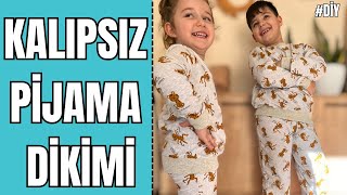 💥💎Çok Kolay Kalıpsız Pijama Dikimi  Easy DIY Kids Pajama Set – Try It Yourself [upl. by Atalee]