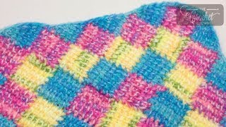 Tunisian Border  Entrelac  BEGINNER [upl. by Llerehs266]