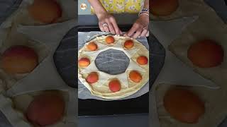 Tarte oranaise  Pâte feuilletée crème pâtissière et abricots 🍑 recettefacile recette [upl. by Georgy]