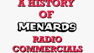 A History Of Menards Radio Commercials Throughout The Years 1980spresent day [upl. by Yecart931]