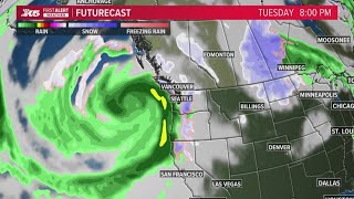 Bomb cyclone forecast  KING 5 First Alert Weather [upl. by Yelyak]