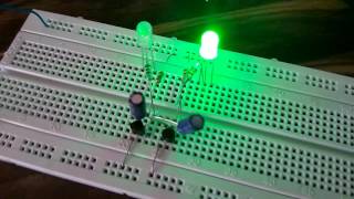 Blinking LED with 2N5551 transistor capacitors amp resistors [upl. by Agee]