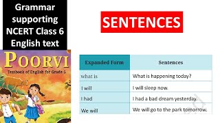 Sentences Class 6 Grammar [upl. by Anatnom]