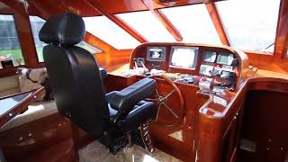 2006 55 Hampton 558 Pilothouse for sale by Edwards Yacht Sales Interior [upl. by Aisyla]