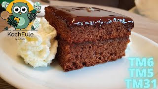 die perfekte Sacherschnitte mit glänzender Schokoglasur wie vom Konditor  Thermomix TM6 TM5 [upl. by Jennee254]